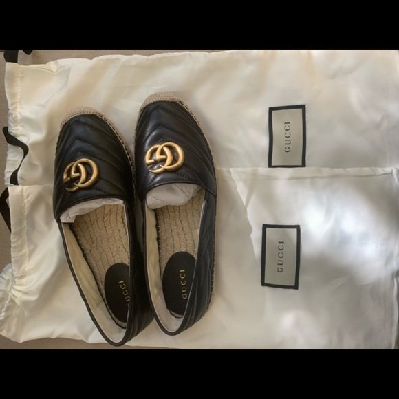 [SOLD] Gucci Leather espadrilles with Double G 7.5 - Picture 2 of 7